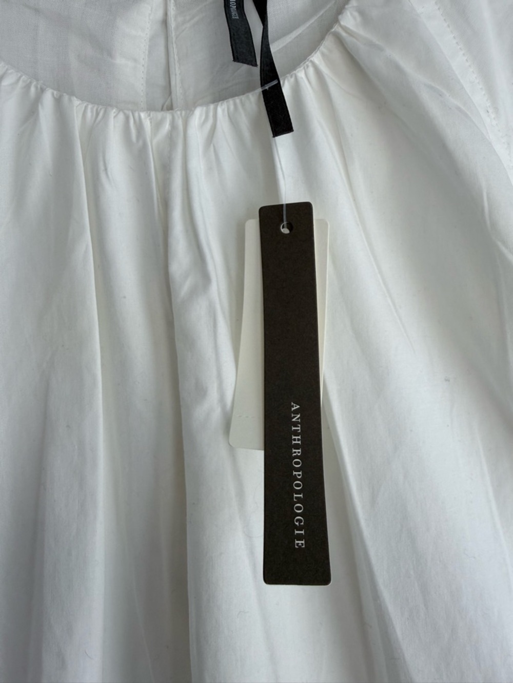 NWT Anthropologie Puff Sleeve Bubble Hem Mini Dress White XXS Coastal Bridal - Picture 7 of 12